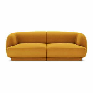 Musztardowa aksamitna sofa 184 cm Miley – Micadoni Home obraz
