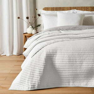 Biała narzuta pikowana na łóżko dwuosobowe 220x230 cm – Bianca obraz