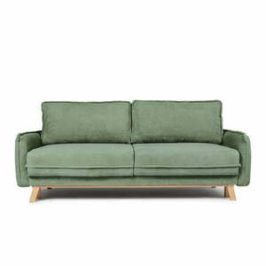 Jasnozielona sztruksowa rozkładana sofa 218 cm Tori – Bonami Selection obraz