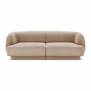 Beżowa aksamitna sofa 184 cm Miley – Micadoni Home obraz
