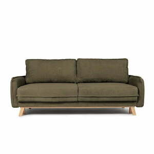 Zielona sztruksowa rozkładana sofa 218 cm Tori – Bonami Selection obraz