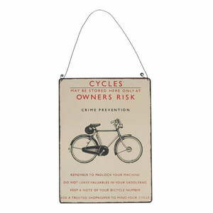 Metalowa tabliczka 17x23 cm Retro Bicycle – Rex London obraz
