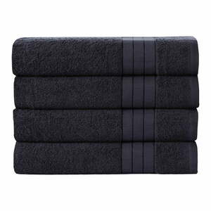Czarne bawełniane ręczniki zestaw 4 szt. 50x100 cm – Good Morning obraz