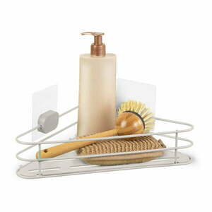 Beżowa narożna samoprzylepna metalowa półka łazienkowa Grena – Compactor obraz