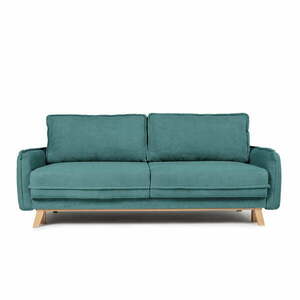 Turkusowa sztruksowa rozkładana sofa 218 cm Tori – Bonami Selection obraz