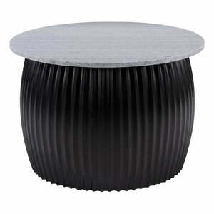 Czarny okrągły stolik z blatem w dekorze marmuru ø 52 cm Luscious – Leitmotiv obraz