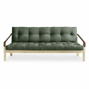 Sofa rozkładana z zielonym obiciem Karup Design Poetry Natural/Olive Green obraz