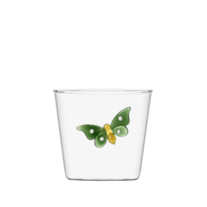 Kieliszek z zielonym motylem 350 ml obraz