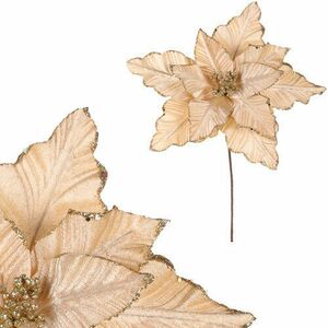 Kwiat poinsecji 29 cm, aksamit, złoty obraz