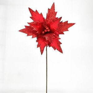 Świąteczny kwiat błyszczący czerwony, 50 x 32 cm obraz