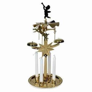 HTH Ruchoma dekoracja, świecznik z dzwonkami wys. 30 cm, złoty obraz