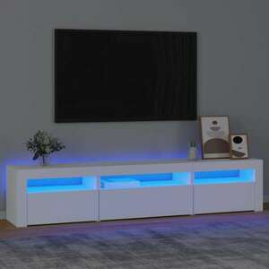 vidaXL Szafka pod TV z oświetleniem LED, biała, 195x35x40 cm obraz