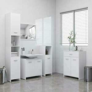 vidaXL 4-częściowy zestaw mebli łazienkowych, biały obraz