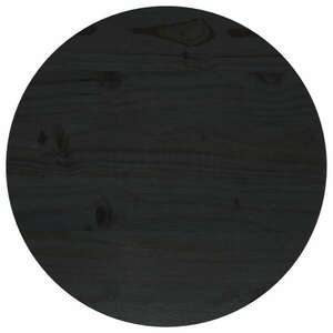 vidaXL Blat stołu, czarny, Ø40x2, 5 cm, lite drewno sosnowe obraz