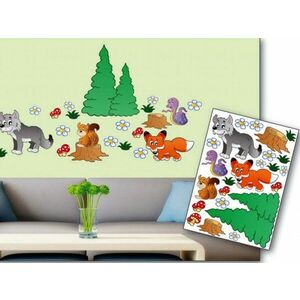 Naklejki dekoracyjne na ścianę leśne zwierzątka obraz