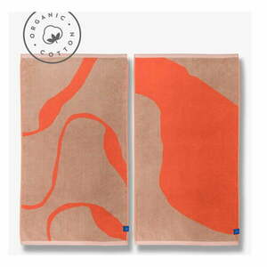 Pomarańczowo-jasnobrązowe ręczniki z bawełny organicznej zestaw 2 szt. 50x90 cm Nova Arte – Mette Ditmer Denmark obraz