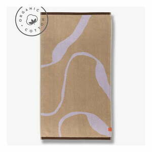 Lawendowo-jasnobrązowy ręcznik kąpielowy z bawełny organicznej 70x133 cm Nova Arte – Mette Ditmer Denmark obraz