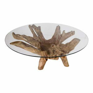 Okrągły stolik ze szklanym blatem ø 110 cm Amazonas – House Nordic obraz