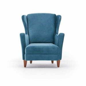 Niebieski fotel typu uszak Lola Brejer – Artie obraz