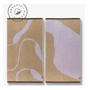 Lawendowo-jasnobrązowe ręczniki z bawełny organicznej zestaw 2 szt. 50x90 cm Nova Arte – Mette Ditmer Denmark obraz