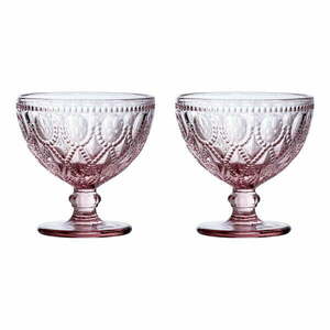 Różowe szklane pucharki zestaw 2 szt. 250 ml Fleur – Premier Housewares obraz