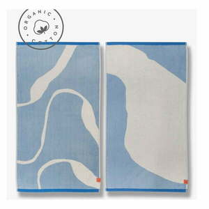 Biało-niebieskie ręczniki z bawełny organicznej zestaw 2 szt. 50x90 cm Nova Arte – Mette Ditmer Denmark obraz