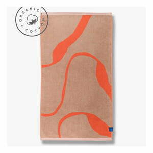 Pomarańczowo-jasnobrązowy ręcznik kąpielowy z bawełny organicznej 70x133 cm Nova Arte – Mette Ditmer Denmark obraz