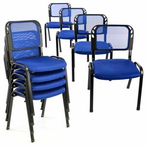 Zestaw krzeseł do sztaplowania, niebieski - 8 szt obraz