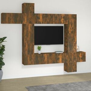 vidaXL Zestaw 9 szafek TV, przydymiony dąb, materiał drewnopochodny obraz