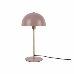 Różowa lampa stołowa z detalami w kolorze złota Leitmotiv Bonnet obraz
