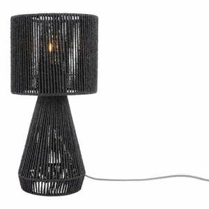 Czarna lampa stołowa z kloszem z plecionki papierowej (wys. 40 cm) Forma Cone – Leitmotiv obraz