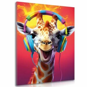 Obraz żyrafa ze słuchawkami obraz