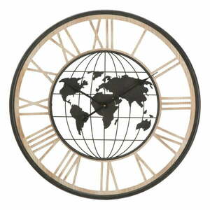 Czarny zegar ścienny Mauro Ferretti World, ø 70 cm obraz