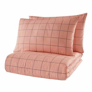Różowa narzuta z 2 poszewkami na poduszki z bawełny ranforce Mijolnir Piga, 225x240 cm obraz