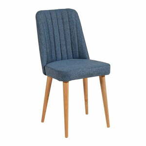 Niebieskie aksamitne krzesło Stormi Sandalye – Kalune Design obraz
