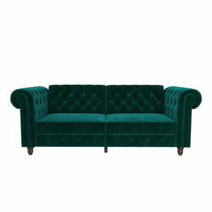 Zielona rozkładana sofa z aksamitną powierzchnią Støraa Felix obraz