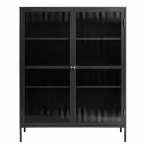 Czarna metalowa witryna 111x140 cm Bronco – Unique Furniture obraz