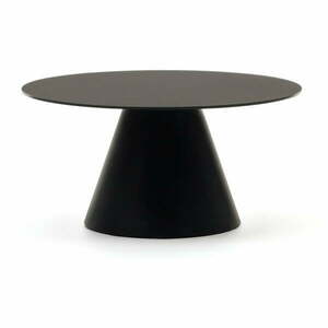 Czarny okrągły stolik ze szklanym blatem ø 80 cm Wilshire – Kave Home obraz