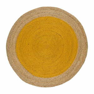 Musztardowo-naturalny okrągły dywan ø 90 cm Mahon – Universal obraz