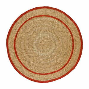 Czerwono-naturalny okrągły dywan ø 90 cm Mahon – Universal obraz