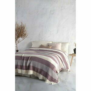 Fioletowa muślinowa narzuta na łóżko dwuosobowe 230x230 cm – Mijolnir obraz