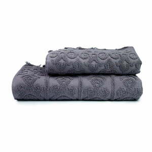 Ciemnoszare bawełniane ręczniki zestaw 2 szt. Kilim – Foutastic obraz