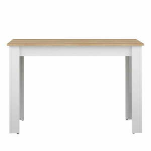 Biały stół z blatem w dekorze dębu 110x70 cm Nice – TemaHome obraz