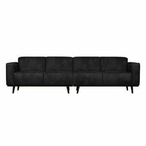 Czarna sofa z imitacji zamszu BePureHome Statement, 280 cm obraz