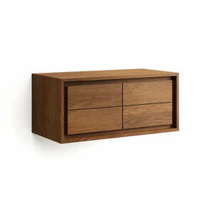 Niska wisząca szafka pod umywalkę z litego drewna tekowego 90x40 cm Kenta – Kave Home obraz