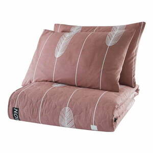Różowa narzuta z 2 poszewkami na poduszki z bawełny ranforce Mijolnir Modena, 225x240 cm obraz