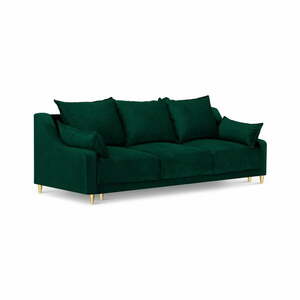 Zielona sofa rozkładana ze schowkiem Mazzini Sofas Pansy, 215 cm obraz