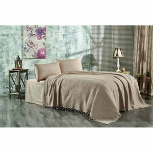 Brązowa bawełniana narzuta na łóżko dwuosobowe 220x240 cm Lotus – Mijolnir obraz
