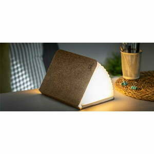 Ciemnobrązowa lampa stołowa LED w kształcie książki Gingko Booklight obraz