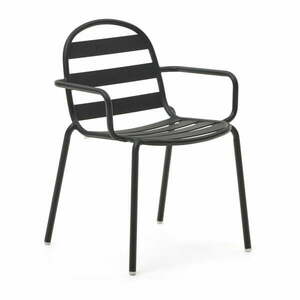 Ciemnoszare metalowe krzesło ogrodowe Joncols – Kave Home obraz
